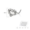 12PCS OF MULTI CZ BIG AND SMALL HEART 316L SURGICAL STEEL L-SHAPE NOSE BOX